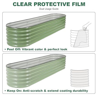 Galvanized Raised Garden Bed Outdoor, 8x2x1.4ft, Olive Green - color: Olive Green, size: 8×2×1.4ft (1 Pack)