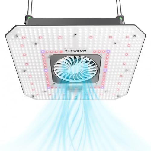 VIVOSUN AeroLight 180W LED Grow Light, Full Spectrum Plant Light with Fan - size: 3x3