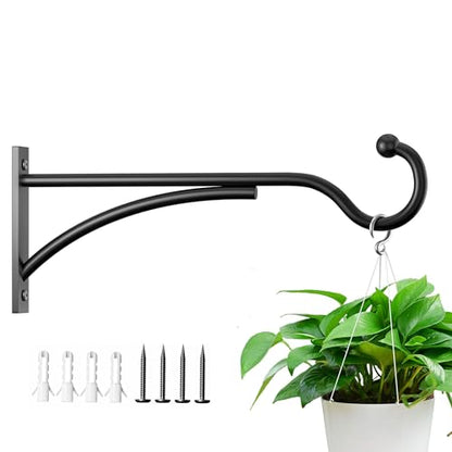 saffruff 11 Inch Heavy-Duty Metal Plant Hanger Hooks, Outdoor, Matte Black - size: 11 in, 1 pk