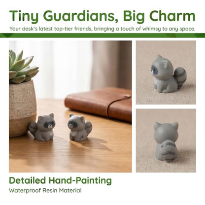 20PCS Tiny Resin Raccoon Figurines for Fairy Garden Terrarium Decor