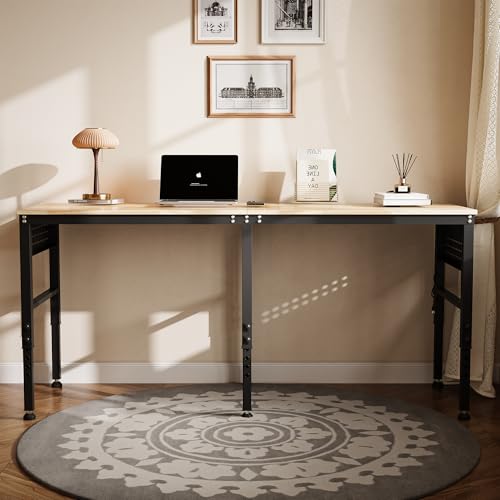 72" Adjustable Heavy Duty Workbench with Power Outlets & Pegboard - size: 72 INCH/Power outlets