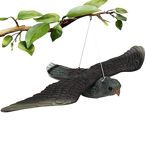 Bird , Fake Scarer Lifelike Flying Bird Deterrent with Hanging Strings, Bird Deterrent with Hanging Strings, Control Cat Bird for Garden Decor (Assorted Color)