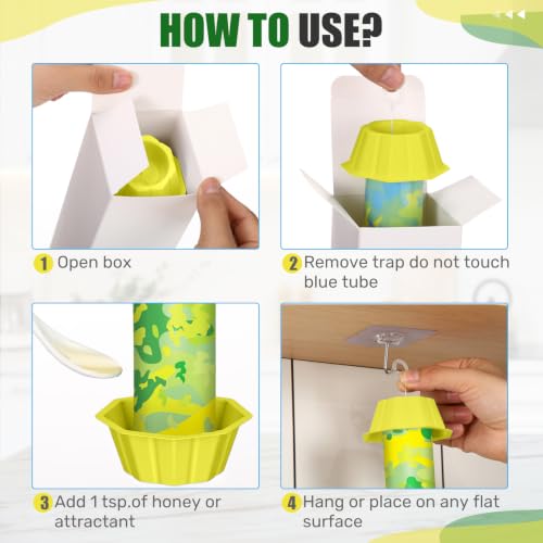 Qualirey 12 Pcs Sticky Fly Trap Fly Stick with Hook, Green Camouflage - style: Green Camouflage