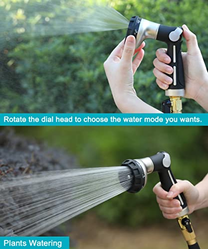 ESOW Garden Hose Nozzle Sprayer, Heavy Duty Metal, 8 Spray Patterns