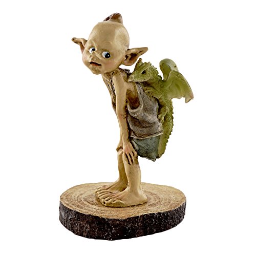 Top Collection Miniature Fairy Garden and Terrarium Statue, Garden Pixie Elf with Baby Dragon - color: Garden Pixie Elf With Baby Dragon