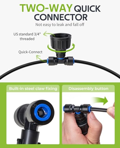 HIRALIY 118FT Drip Irrigation Kit, Quick-Connect Garden Watering System - size: 118 feet