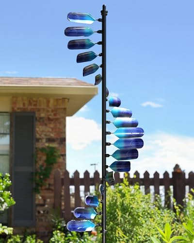 Wind Spinners Outdoor, 93" Large Metal Wind Spinners for Yard and Garden, Kinetic Wind Sculptures & Spinners with Stake, Windmill for Yard Art Decor (Peacock Spiral)