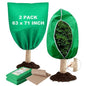 Plant Covers for Freeze Protection, 2 Pack 63" x 71" Drawstring - size: 63 x 71 Inch 2 Pack