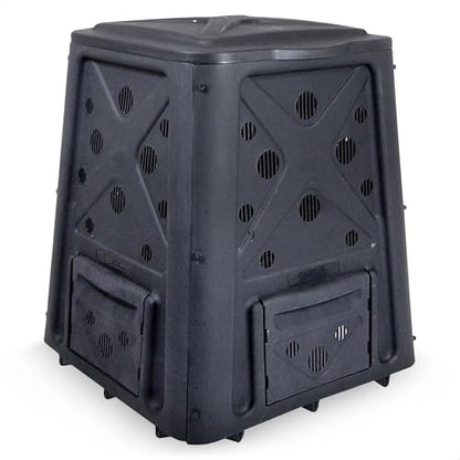 Redmon Outdoor Compost Bin with Lift Off Lid, 65 Gallon, Black
