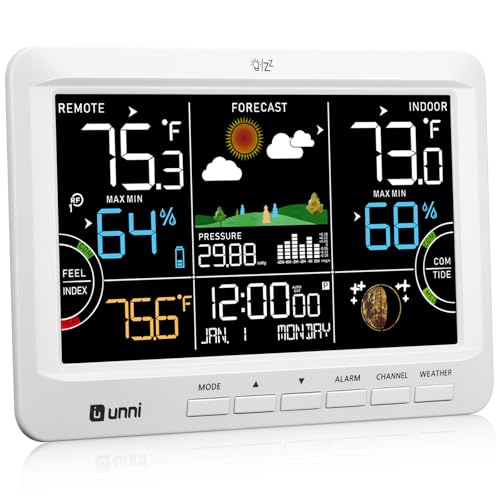 Weather Station Indoor Outdoor Thermometer Wireless Atomic Clock White - color: White