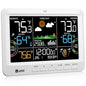 Weather Station Indoor Outdoor Thermometer Wireless Atomic Clock White - color: White