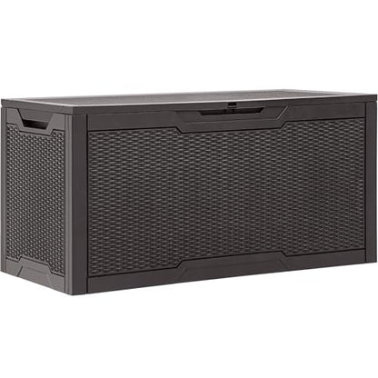 YITAHOME 100 Gallon Resin Deck Box - color: Dark Brown, size: 100 gallon
