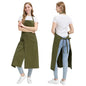 Molaxhome Split Pottery Apron with 3 Pockets Unisex with Adjustable Strap - color: Green