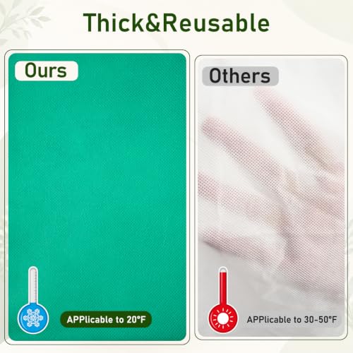 2 Pack Green Plant Freeze Covers, 72"x95" Frost Cloth with Drawstring - size: 72''x95''