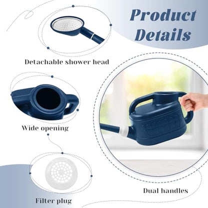 1 Gallon Watering Can, Outdoor Watering Can, Long Spout Water Can - color: Dark Blue, size: 1 Gallon