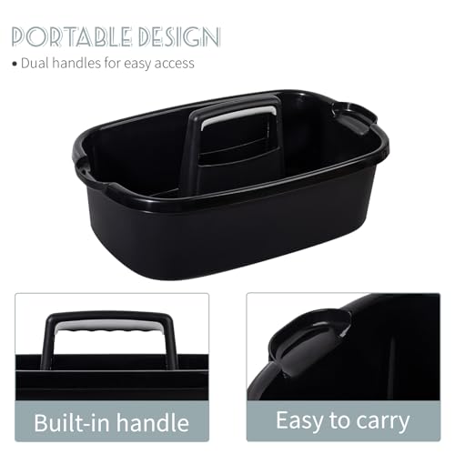 Large Cleaning Supplies Caddy Portable Shower Caddy Basket Black 2 Pack - color: Black, size: Large, 2pcs