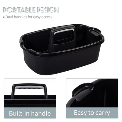 Large Cleaning Supplies Caddy Portable Shower Caddy Basket Black 2 Pack - color: Black, size: Large, 2pcs