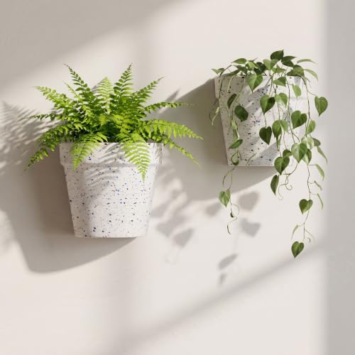 Asnext 2 Pack Wall Planter, 7.5 Inch Wall Haning Planter, Speckled White - color: Speckled White