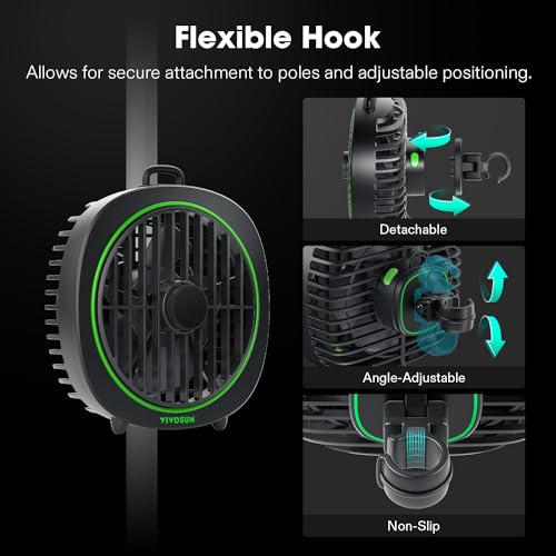 VIVOSUN AeroWave D4 Grow Tent Clip Fan with Detachable Hook, 4" Fan, 2-Pack - size: 4"-2 Pack