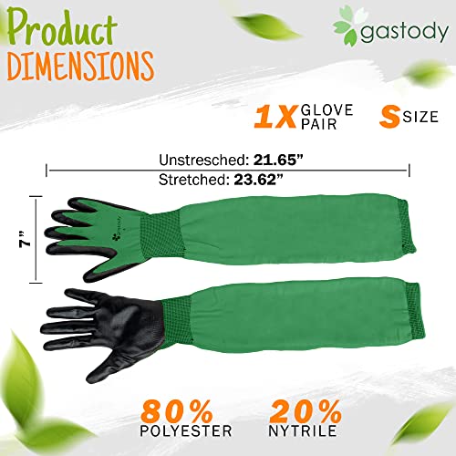 Long Sleeve Gardening Gloves for Women & Men, Long Cuff Garden Gloves - color: Black and Green, size: Medium