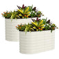 Garvee 2 Pack 4x2x2ft Galvanized Raised Garden Bed, Oval Metal Planter Box - color: Beige-oval, size: 4x2x2ft 2pcs