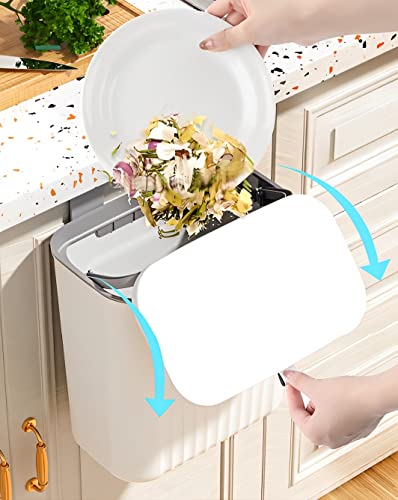 Sooyee 3 Pack 12L/3.2 Gal Kitchen Compost Bin, White