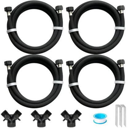 AMRITA 1/2"Soaker Hose KIT, 15ft 4Pack Garden Drip Hoses Plastic Couplings - color: 1/2"×(15FT)×(4PCS)
