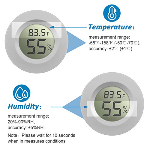 Weewooday 4 Pcs Mini Hygrometer Thermometer Digital LCD, White - size: White