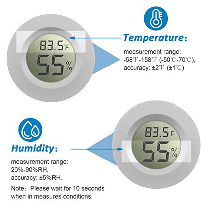 Weewooday 4 Pcs Mini Hygrometer Thermometer Digital LCD, White - size: White