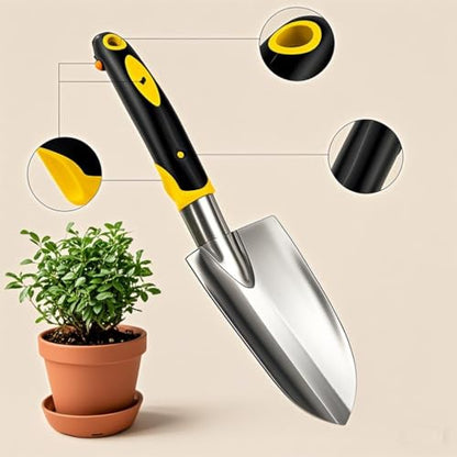 Garden Trowel with Hanging Hole - Soft Rubberized Non-Slip Handle