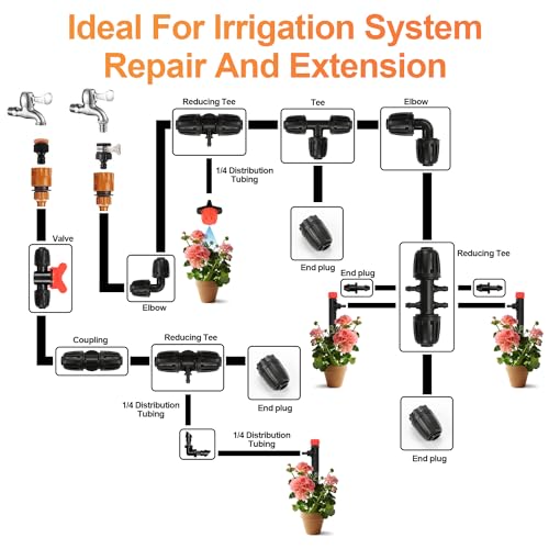 1/2 Inch Drip Irrigation Coupling Fittings, 12 Pieces Barbed Locked Coupler Connectors for 1/2 Inch Irrigation Tubing (1/2" ID x 0.640" OD) Anti-leak Straight Coupling for Garden Drip Systems - size: 1/2" Nut Coupler 12 Pcs