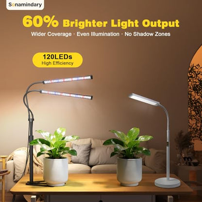 LED Grow Lights for Indoor Plants, Tripod Stand, Dual Head - size: Stand-2 Head