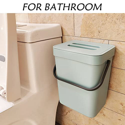 stonespace 1.3 Gal Compost Bin, Hanging Kitchen Trash Can with Sealed Lid - color: Blue, size: 5L/1.3GAL