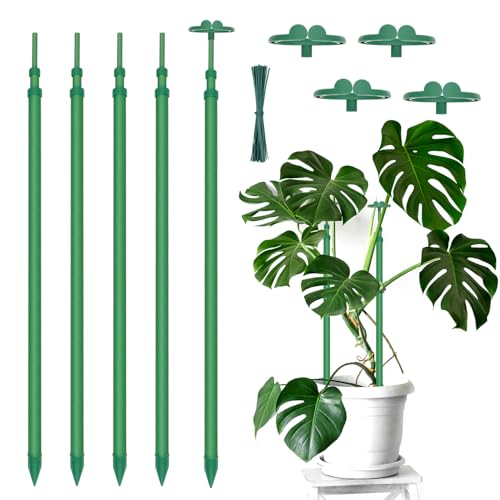 Extendable Plant Stakes,Length Scalable From17.9to42.3IN Plant SupportStake - size: 42.3Inches 5Pack