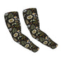 Bulldog Cooling Arm Sleeves Sunscreen Arm Cover With Thumb Hole - color: Forest Fern Flower