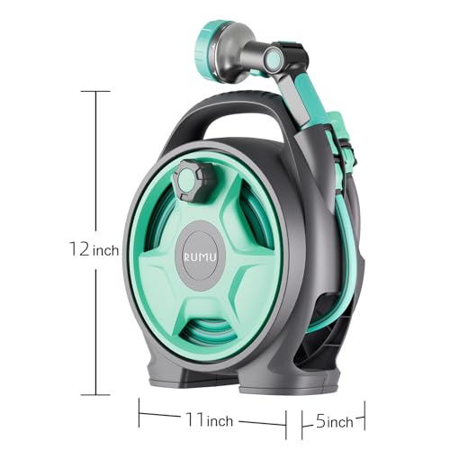 Retractable Garden Hose Reel, 45+6FT Portable Hose Reel - color: Blue