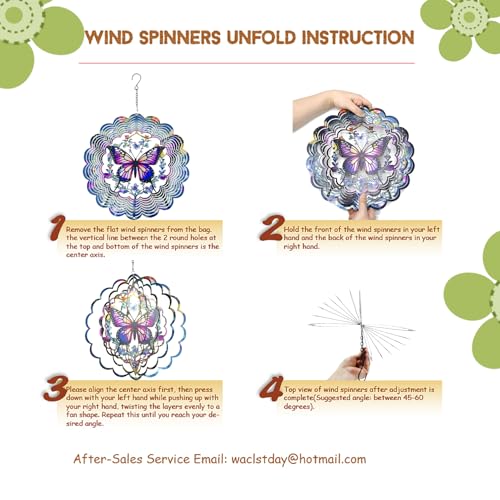 Eandisom Wind Spinners Outdoor Butterfly - Birthday Gifts for Women