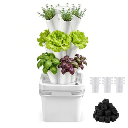 BAOSHISHAN 18 Pods 3 Tier Hydroponics Growing Tower for Kitchen Countertop