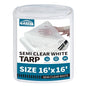 TARPAL 16'x16' Semi Clear Tarp with Grommets Greenhouse Tarp Cover 7.5mil - color: Semi Clear White, size: 16x16ft-Finished size