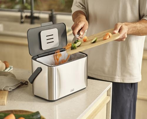 Joseph Joseph Collect Stainless Steel Food Compost Bin, 1 Gallon