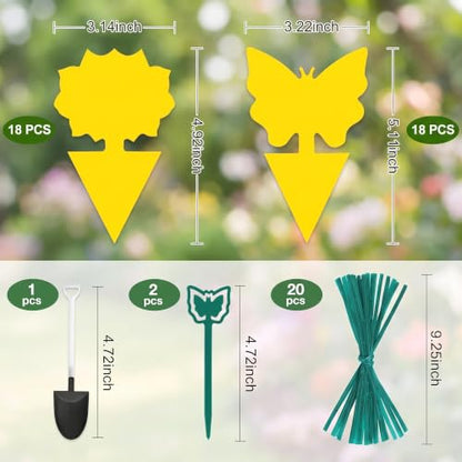Yellow Sticky Fruit Fly Trap 36 Pack, Dual-Sided Gnat Traps for Plants - size: 36 Packs