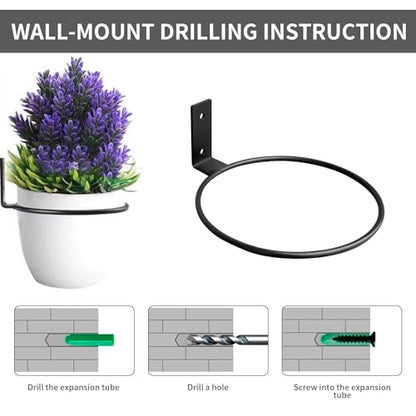 8 Inch Wall Mounted Plant Holder,Plant Wall Mount,Flower Pot Holder for Outside,Wall Planters for Indoor Plants (6 Pack) - size: 8 lnch-6Pack