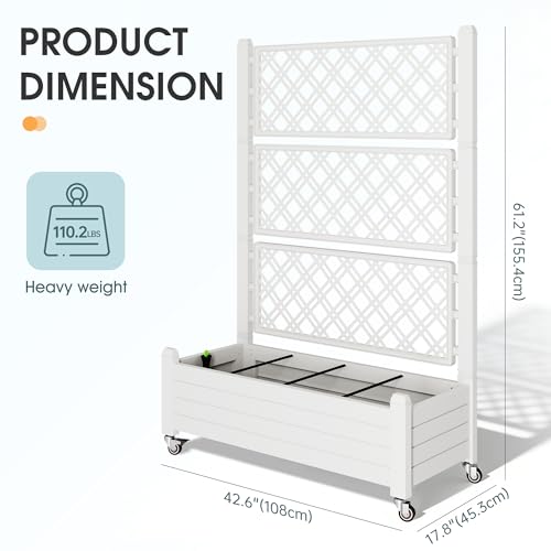 Elevated Raised Garden Bed with Wheels,Medium Ashen-61.2" h - color: Medium Ashen, size: 61.2"h