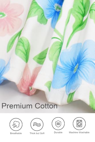 Nanxson Pottery Apron Split Leg with 3 Pockets & Adjustable Buckle - color: Blue Flower