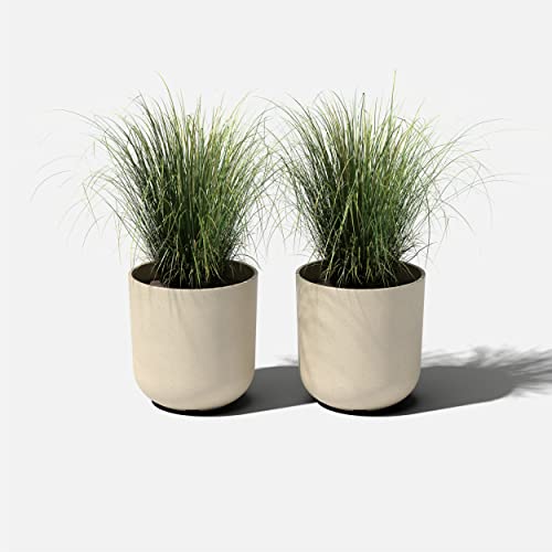 Veradek Mason Series Lima Planter - Large Round Outdoor Planter - color: Sand, size: 10 inches - 2 Pack