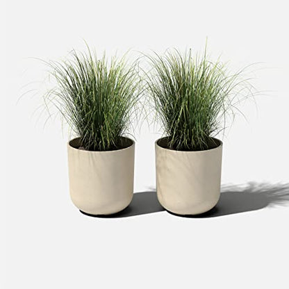 Veradek Mason Series Lima Planter - Large Round Outdoor Planter - color: Sand, size: 10 inches - 2 Pack