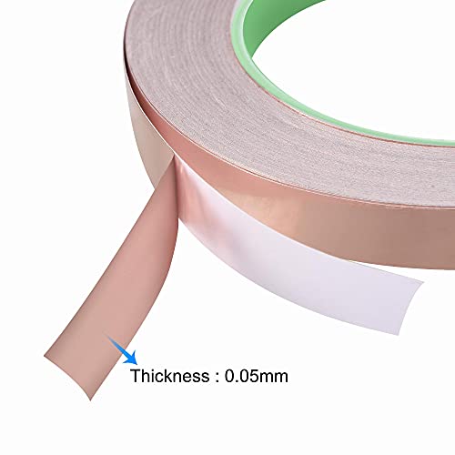 uxcell Double-Sided Conductive Tape Copper Foil Tape Adhesive 20mm x 30m/98.4ft for Guitar, EMI Shielding Crafts, Electrical Repairs, Stained Glass - size: 20mm