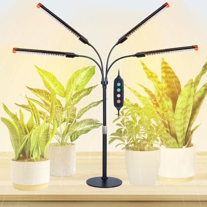 4‑Head Full Spectrum Table Top Grow Lights for Indoor Plants - size: Desk-4Head-36W