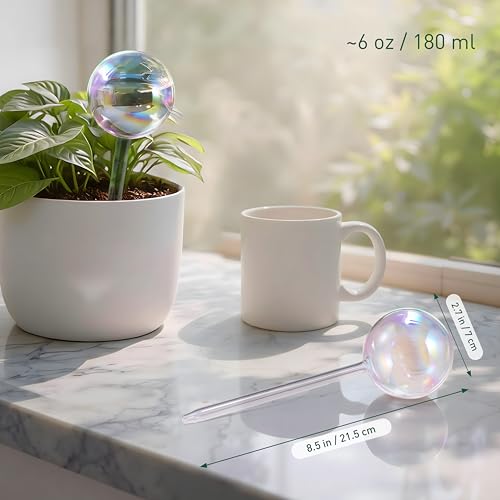 Soilagua Rainbow Plant Watering Globes, Extra-Thick Glass, 4 Pack - size: Regular – 4 Pack