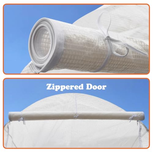 Greenhouse Replacement White Cover for Arch Frame 10 X 7 X 6' Only Top Tarp - size: 10' x 7' x 6'